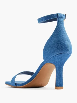 Discount Denim Heeled Sandal with Ankle Strap Women Sandals·Heeled Sandals|Heels·High Heels