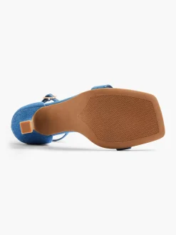 Discount Denim Heeled Sandal with Ankle Strap Women Sandals·Heeled Sandals|Heels·High Heels