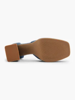 Sale Denim Platform Heel with Ankle Strap Women Heels·High Heels|Heels·Platform Heels