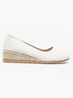Sale Ecru Wedge Espadrille Women Loafers & Low Shoes·Espadrilles