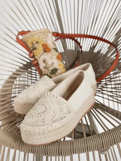 Embroidery Detail Platform Espadrille Slip On Women Loafers & Low Shoes·Espadrilles