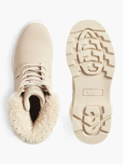 Sale Faux Fur Apricot Lace-Up Winter Boots Women Boots·Walking Shoes|Boots·Winter Boots