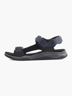 Online Navy Triple Strap Sandal Sandals·Walking Sandals