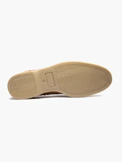 Formal Leather Tan Woven Slip-on Loafer Shoes·Slip-On Shoes|Shoes·Loafers