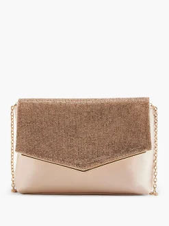Best Dimante Panelled Clutch Bag with Chain Strap Women Bags·Clutches & Evening Bags