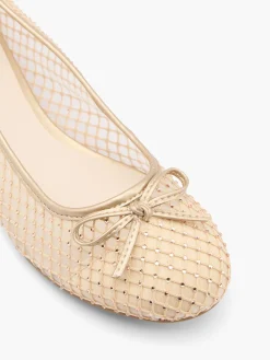 Online Mesh Embellished Ballet Pump Women Loafers & Low Shoes·Ballet Pumps
