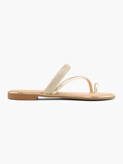 Discount Metallic and Gem Detailed Flat Sandal Women Sandals·Mules|Sandals·Flat Sandals