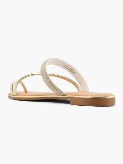 Discount Metallic and Gem Detailed Flat Sandal Women Sandals·Mules|Sandals·Flat Sandals