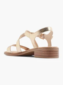 Outlet Strappy Sandal with Buckle Detail and Wooden Effect Heel Women Sandals·Flat Sandals