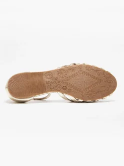 Hot Woven Detailed Ballerina with Ankle Strap Women Loafers & Low Shoes·Ballet Pumps
