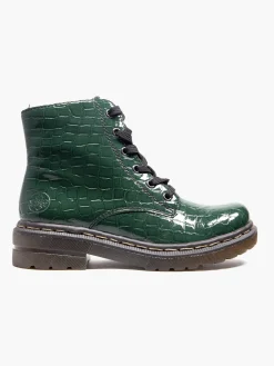 Best Croc Print Lace Up Ankle Boot Women Boots·Ankle Boots