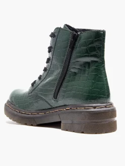 Best Croc Print Lace Up Ankle Boot Women Boots·Ankle Boots