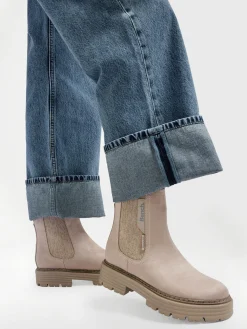 Online Ankle Boot with Contrasting Details Women Boots·Chelsea Boots|Boots·Ankle Boots