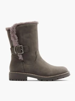 Clearance Faux Fur Lined Tall Boot with Buckle Detail Women Boots·Faux Fur Lined Boots|Boots·Ankle Boots