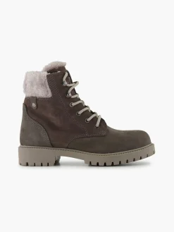 Outlet Leather Suede Faux Fur Lined Lace Up Boot Women Boots·Winter Boots|Boots·Faux Fur Lined Boots