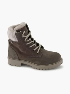 Outlet Leather Suede Faux Fur Lined Lace Up Boot Women Boots·Winter Boots|Boots·Faux Fur Lined Boots