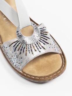 Online Metallic Elasticated Comfort Sandal Women Sandals·Comfort Sandals|Loafers & Low Shoes·Comfort