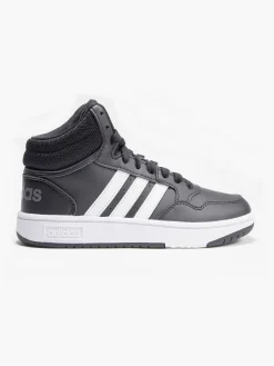 Best Junior Black/ White Hoops Mid 3.0 Trainers Kids Boys School Shoes·Boys Junior School Shoes|Girls School Shoes·Girls Adidas School Shoes