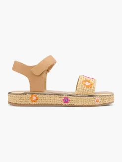 New Junior Girl Raffia Sandal With Floral Detail Kids All Girls·Kids|Girls Shoes·Sandals