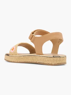 New Junior Girl Raffia Sandal With Floral Detail Kids All Girls·Kids|Girls Shoes·Sandals