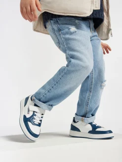 New Junior /Blue Velcro Court Trainers Kids All Boys·Kids|All Girls·Kids