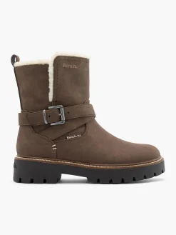Sale Fur Lined Buckled Ankle Boot Women Boots·Chunky Boots|Boots·Ankle Boots