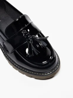 Discount Ladies Chunky Patent Tassel Loafers Women Girls School Shoes·Girls Teen School Shoes|All Girls·Teens