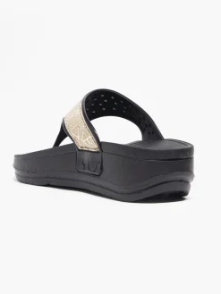 New Ladies Black Wedge Flip Flops Women Sandals·Flip Flops|Beach·Flip Flops