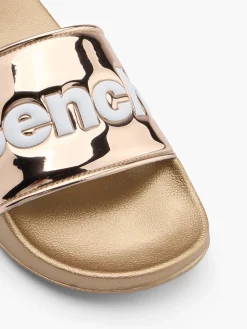 Hot Ladies Bronze Slides Women Sandals·Slides|Beach·Beach Shoes & Slides