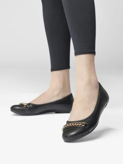 New Ladies Chain Detail Ballerinas Women Girls School Shoes·Girls Teen School Shoes|All Girls·Teens