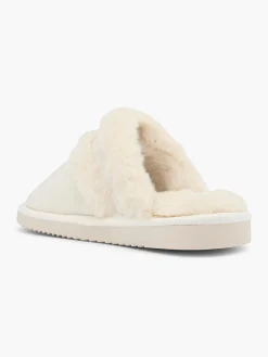 Clearance Ladies Cream Mule Slippers Women Slippers