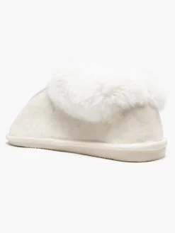 Outlet Ladies Fur Trim Slippers Women Slippers
