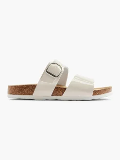 Hot Ladies Cream Footbed Women Sandals·Mules|Sandals·Flat Sandals