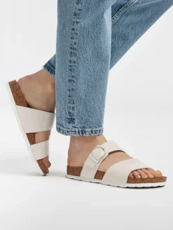 Hot Ladies Cream Footbed Women Sandals·Mules|Sandals·Flat Sandals