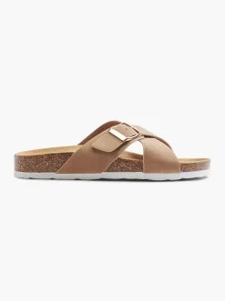 Clearance Ladies Tan Footbed Sandals Women Sandals·Mules