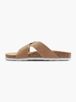 Clearance Ladies Tan Footbed Sandals Women Sandals·Mules