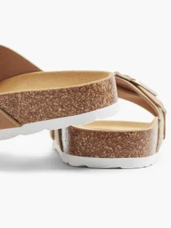 Clearance Ladies Tan Footbed Sandals Women Sandals·Mules