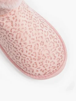 Ladies Leopard Print Slipper Boots Women Slippers