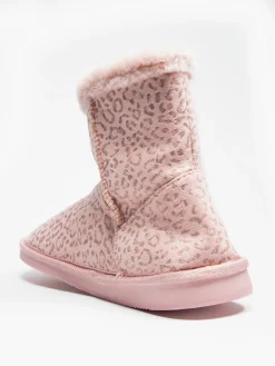 Ladies Leopard Print Slipper Boots Women Slippers
