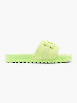 New Ladies Lime Green Slides Women Sandals·Slides|Beach·Beach Shoes & Slides