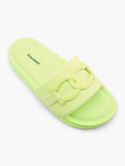 New Ladies Lime Green Slides Women Sandals·Slides|Beach·Beach Shoes & Slides