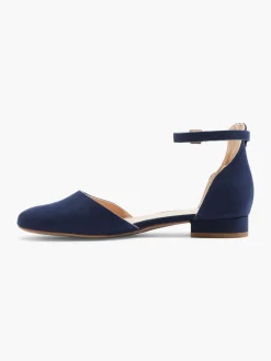 Hot Ladies Navy Ankle Strap Ballerina Shoe Women Loafers & Low Shoes·Ballet Pumps
