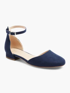 Hot Ladies Navy Ankle Strap Ballerina Shoe Women Loafers & Low Shoes·Ballet Pumps