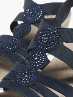 Clearance Ladies Navy Wedge Sandals Women Sandals·Comfort Sandals|Sandals·Heeled Sandals