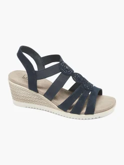 Clearance Ladies Navy Wedge Sandals Women Sandals·Comfort Sandals|Sandals·Heeled Sandals