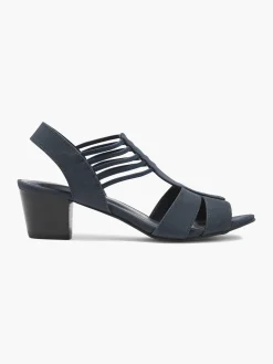 Ladies Navy Heeled Sandals Women Sandals·Heeled Sandals|Heels·Block Heels