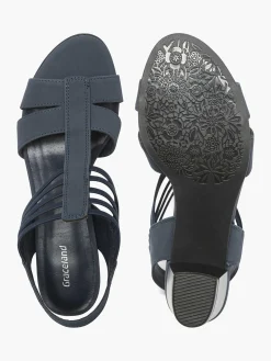 Ladies Navy Heeled Sandals Women Sandals·Heeled Sandals|Heels·Block Heels