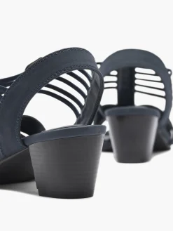 Ladies Navy Heeled Sandals Women Sandals·Heeled Sandals|Heels·Block Heels