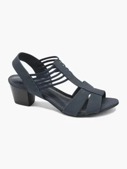 Ladies Navy Heeled Sandals Women Sandals·Heeled Sandals|Heels·Block Heels