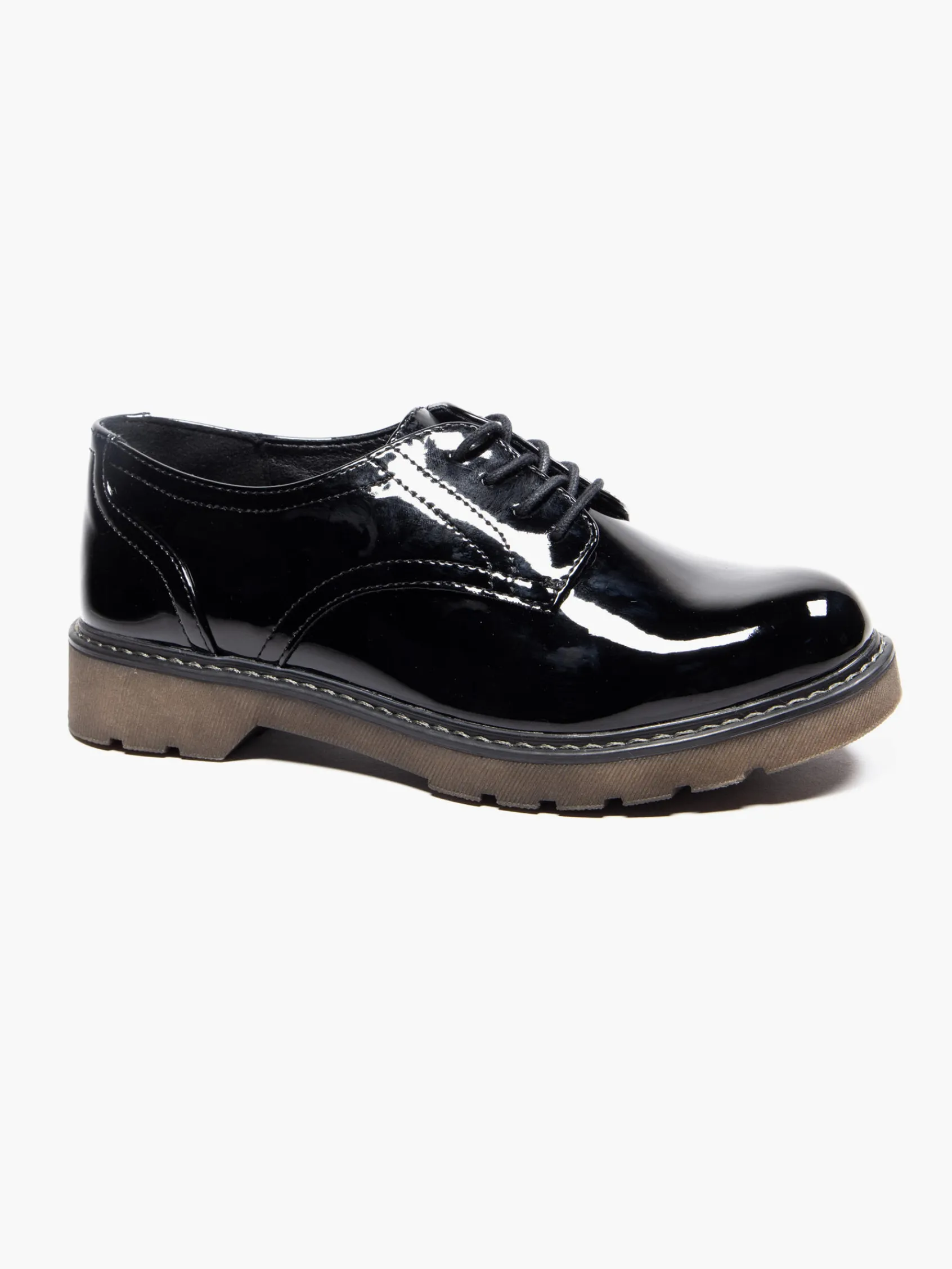 Ladies Patent Chunky Lace Up Shoes Women Girls School Shoes·Girls Teen School Shoes|All Girls·Teens